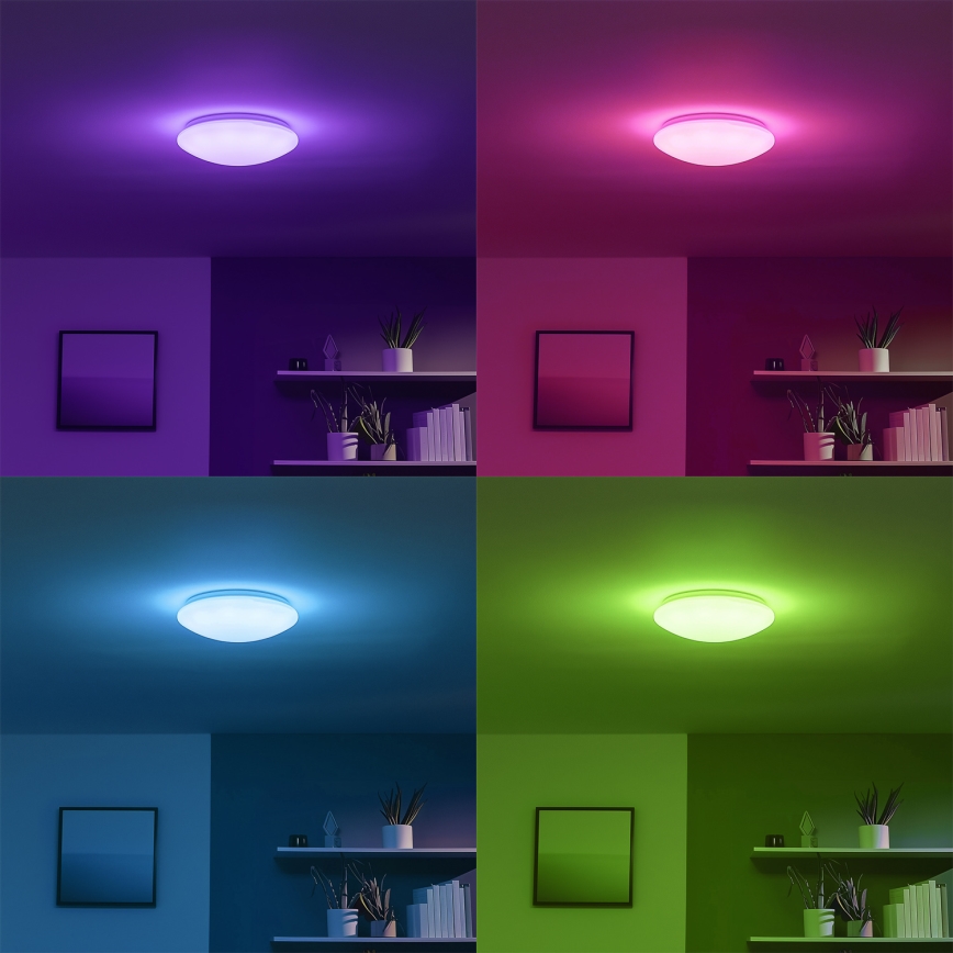 Eglo 33219 - LED RGBW стельовий світильник GIRON-C LED/17W/230V, зі змінною яскравістю (димований), діам. 30 см, білий