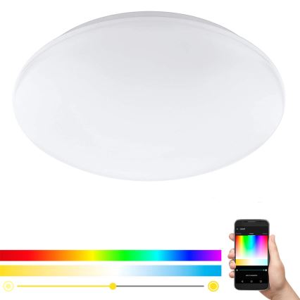 Eglo 33219 - LED RGBW Диммируемый потолочный светильник GIRON-C LED/17W/230V, диам. 30 см, белый
