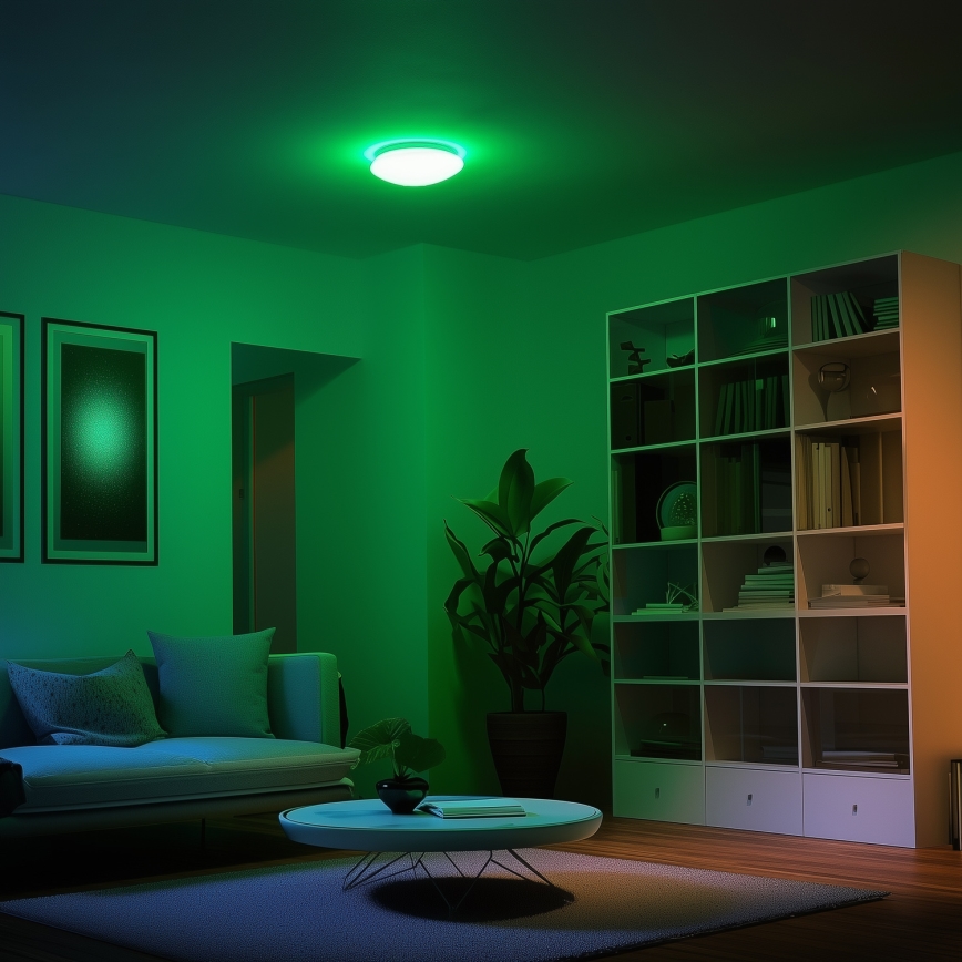 Eglo 33219 - LED RGBW димований стельовий світильник GIRON-C LED/17W/230V діаметром 30 см білий