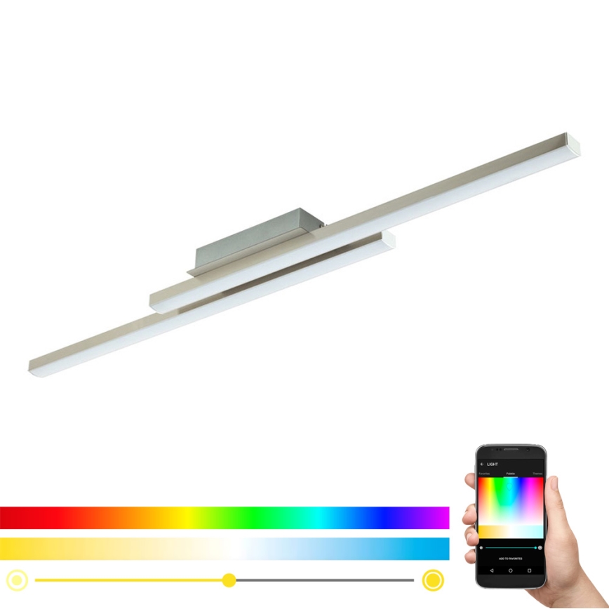 Eglo 33229 - LED RGBW диммируемая накладная люстра FRAIOLI-C LED/34W/230V 2700-6500K матовый хром