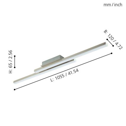 Eglo 33229 - LED RGBW диммируемая накладная люстра FRAIOLI-C LED/34W/230V 2700-6500K матовый хром