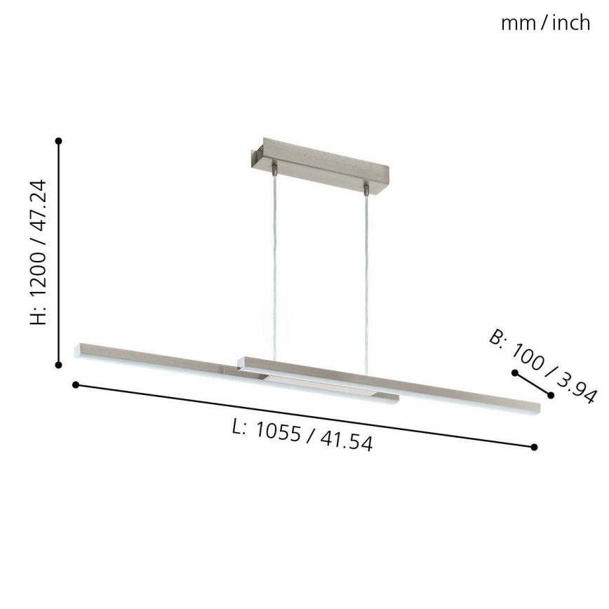 Eglo 33232 - LED RGBW регульована підвісна люстра на тросі FRAIOLI-C LED/34W/230V матовий хром