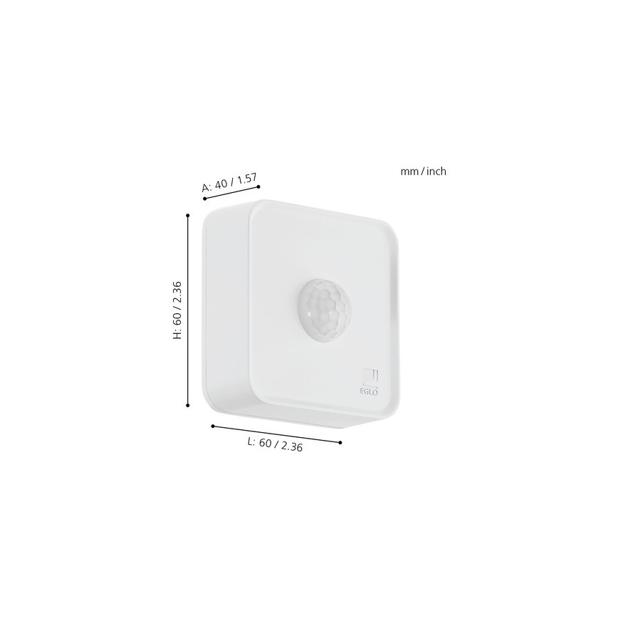 Eglo 33236 - Вуличний датчик руху CONNECT SENSOR 3xAA 12 м білий IP44