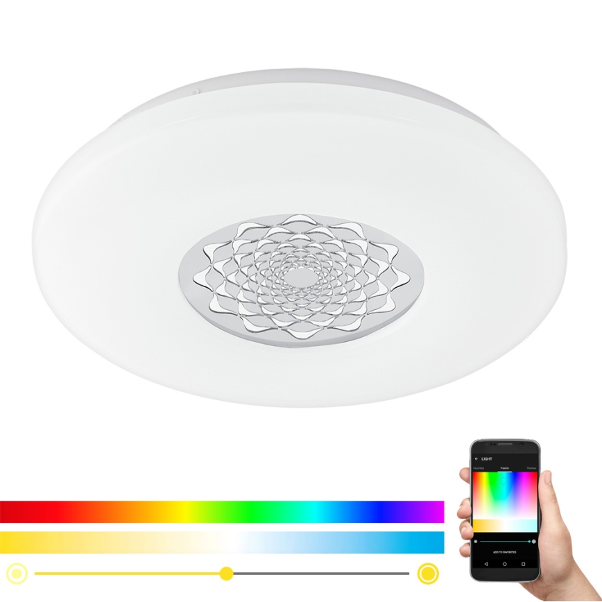 Eglo 33248 - LED RGBW стельовий світильник CAPASSO-C з регулюванням яскравості LED/17W/230V 2700-6500K діаметр 34 см