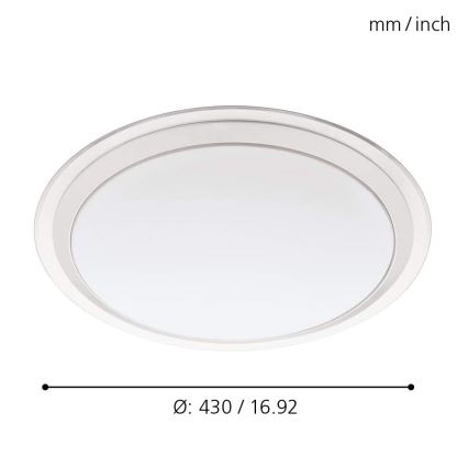 Eglo 33255 - LED RGBW диммируемый потолочный светильник COMPETA-C LED/17W/230V 2700-6500K диаметр 43 см