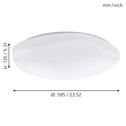 Eglo 33272 - Стельовий RGBW-світильник з регулюванням яскравості TOTARI-C LED/34W/230V 2700-6500K білий + пульт дистанційного керування
