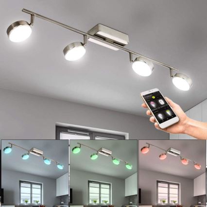 Eglo 33274 - LED RGBW Точковий світильник з регулюванням яскравості CORROPOLI-C 4xLED/5W/230V