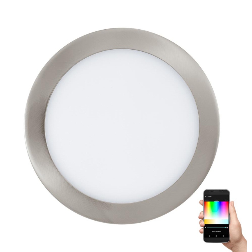 Eglo 33317 - Диммируемый встраиваемый потолочный светильник LED RGBW FUEVA-C LED 15,6 Вт / 230 В, 2700–6500 К, диаметр 22,5 см