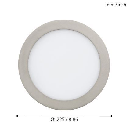 Eglo 33317 - Диммируемый встраиваемый потолочный светильник LED RGBW FUEVA-C LED 15,6 Вт / 230 В, 2700–6500 К, диаметр 22,5 см