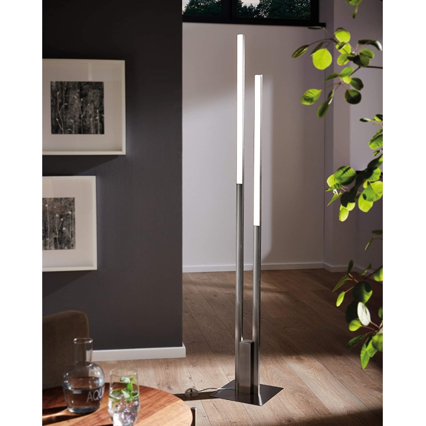 Eglo 33323 - Светодиодный RGBW-торшер с регулированием яркости FRAIOLI-C 2xLED/17W/230V 2700-6500K матовый хром