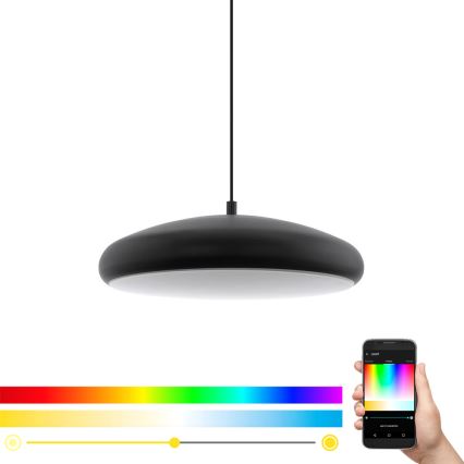 Eglo 33328 - LED RGBW Підвісна люстра з регулюванням яскравості RIODEVA-C LED/27W/230V 2700-6500K чорний