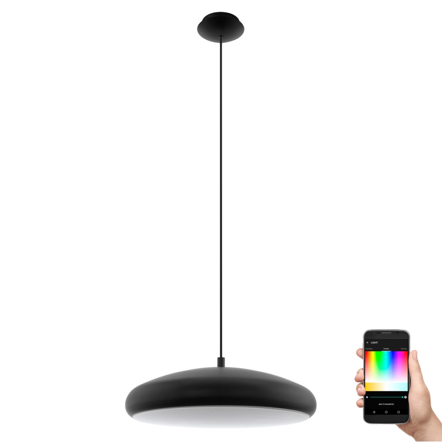 Eglo 33328 - LED RGBW Підвісна люстра з регулюванням яскравості RIODEVA-C LED/27W/230V 2700-6500K чорний