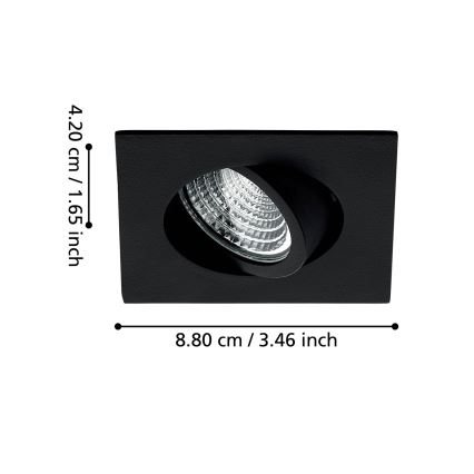 Eglo - Светодиодный встроенный светильник с регулированием яркости LED/6W/230V черный