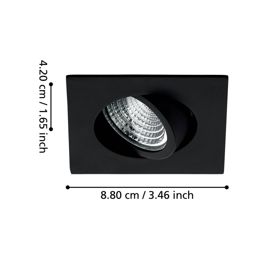 Eglo - Светодиодный встроенный светильник с регулированием яркости LED/6W/230V черный