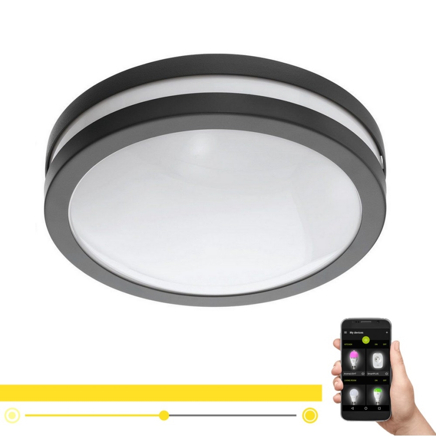 Eglo 33571 - диммируемый потолочный LED-светильник для ванной комнаты LOCANA-C LED/14W/230V IP44 антрацит