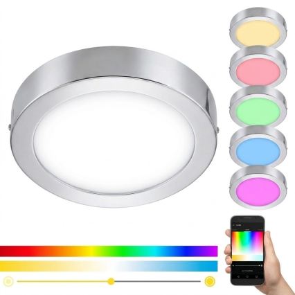 Eglo 33667 - Світильник для ванної кімнати з LED RGBW, димований, стельовий FUEVA-C LED21W/230V діаметром 30 см IP44