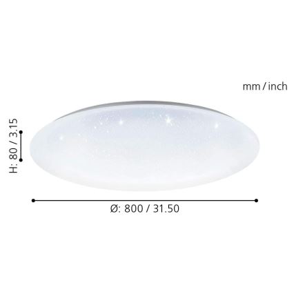 Eglo 33669 - Стельовий RGBW-світильник з регулюванням яскравості TOTARI-C LED/43W/230V 2700-6500K білий + пульт дистанційного керування