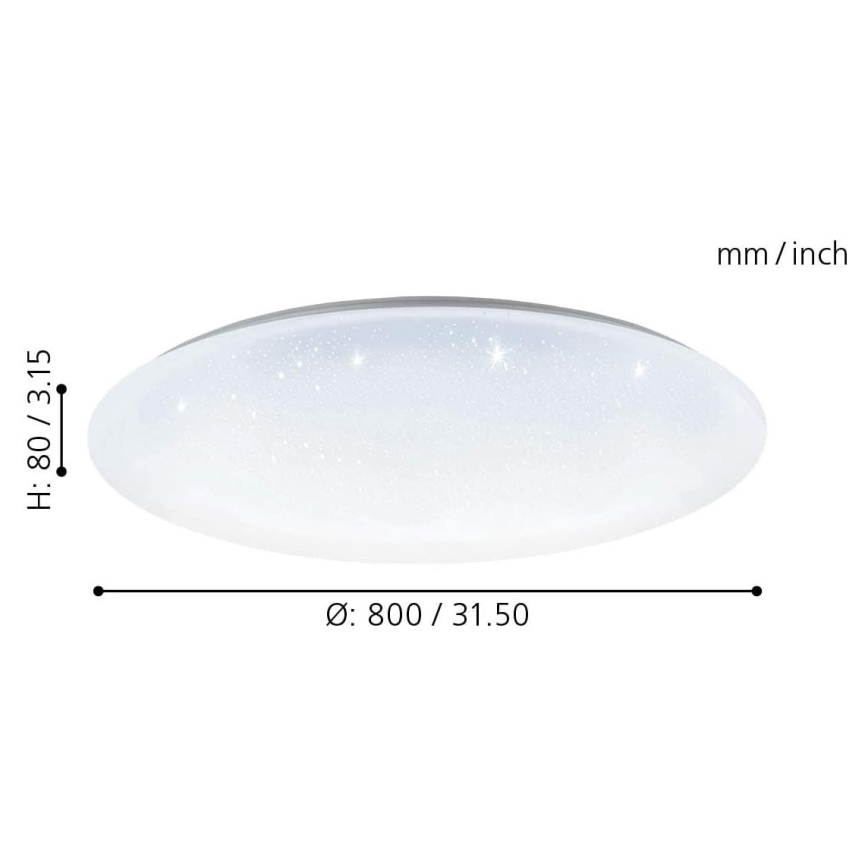 Eglo 33669 - Стельовий RGBW-світильник з регулюванням яскравості TOTARI-C LED/43W/230V 2700-6500K білий + пульт дистанційного керування