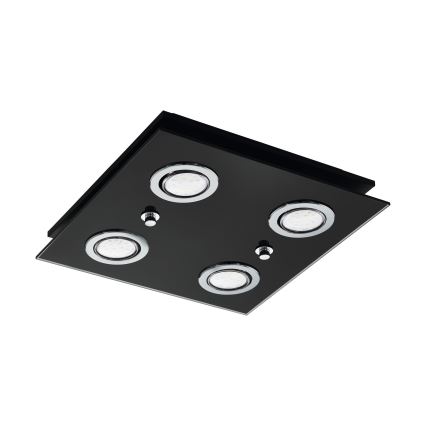 Eglo - Світлодіодний стельовий світильник 4xGU10/2,8W/230V 3000K чорний