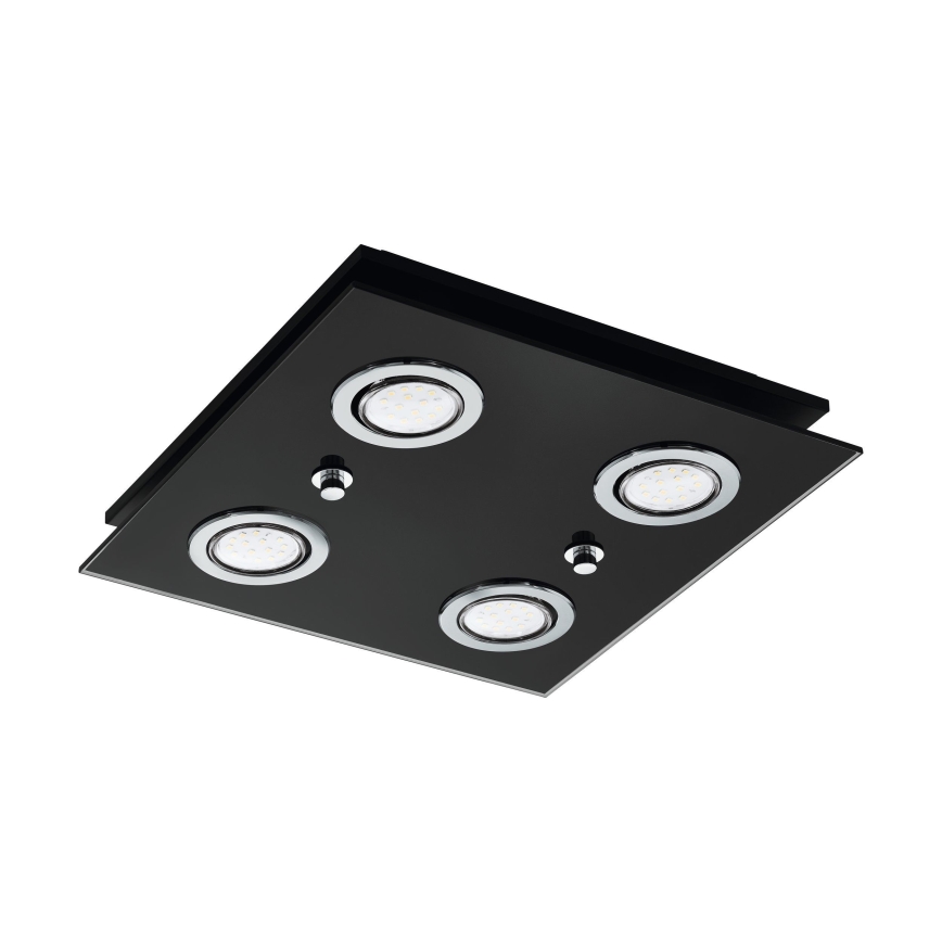 Eglo - Світлодіодний стельовий світильник 4xGU10/2,8W/230V 3000K чорний