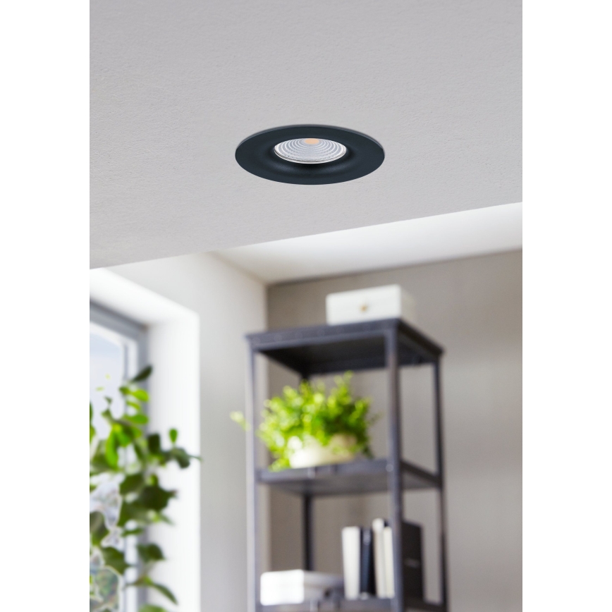 Eglo - Стельовий вбудований LED світильник з регулюванням яскравості LED/6W/230V чорний