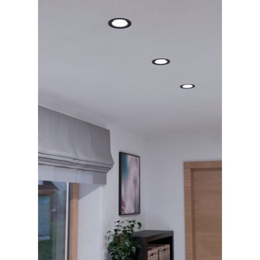Eglo - Стельовий вбудований LED світильник з регулюванням яскравості LED/6W/230V чорний