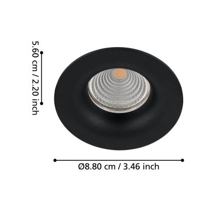 Eglo - Стельовий вбудований LED світильник з регулюванням яскравості LED/6W/230V чорний