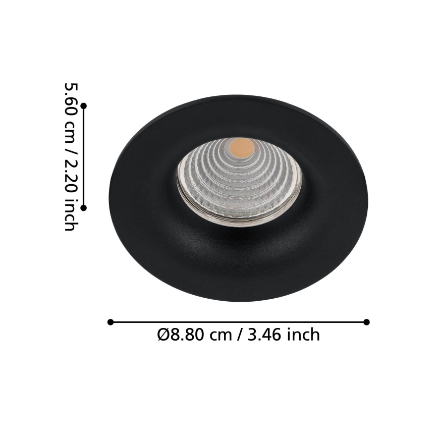 Eglo - Стельовий вбудований LED світильник з регулюванням яскравості LED/6W/230V чорний