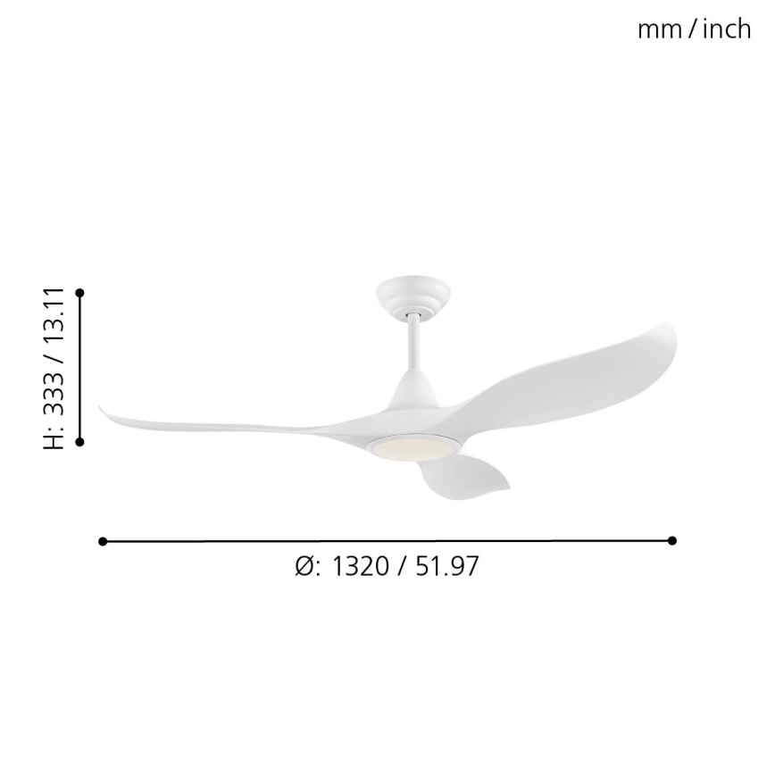 Eglo - Светодиодный потолочный вентилятор LED/15W/230V + дистанционное управление