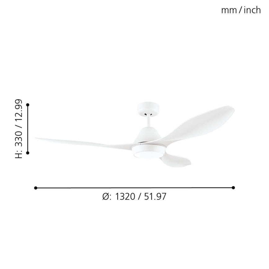 Eglo - Светодиодный потолочный вентилятор LED/18W/230V + дистанционное управление