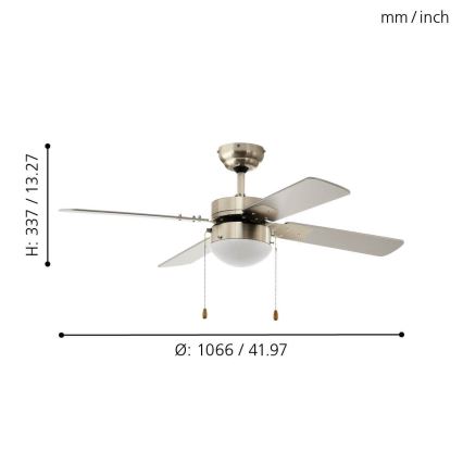 Eglo - Стельовий вентилятор 1xE14/60W/230V