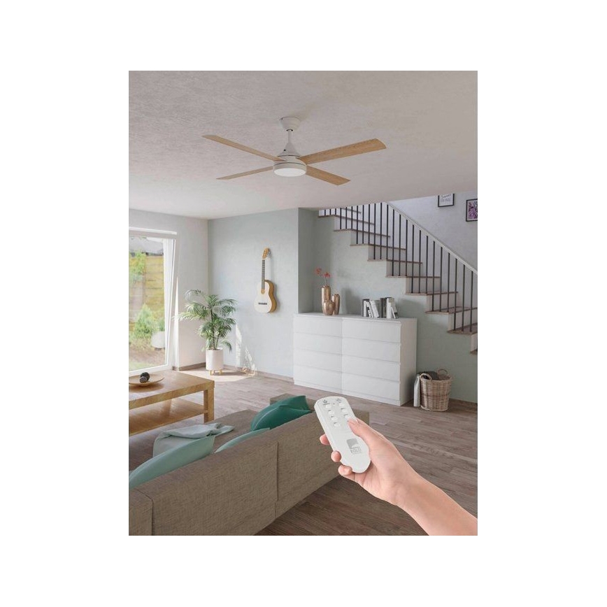 Eglo - Светодиодный потолочный вентилятор LED/20W/230V 3000/4000/5000K + дистанционное управление белый
