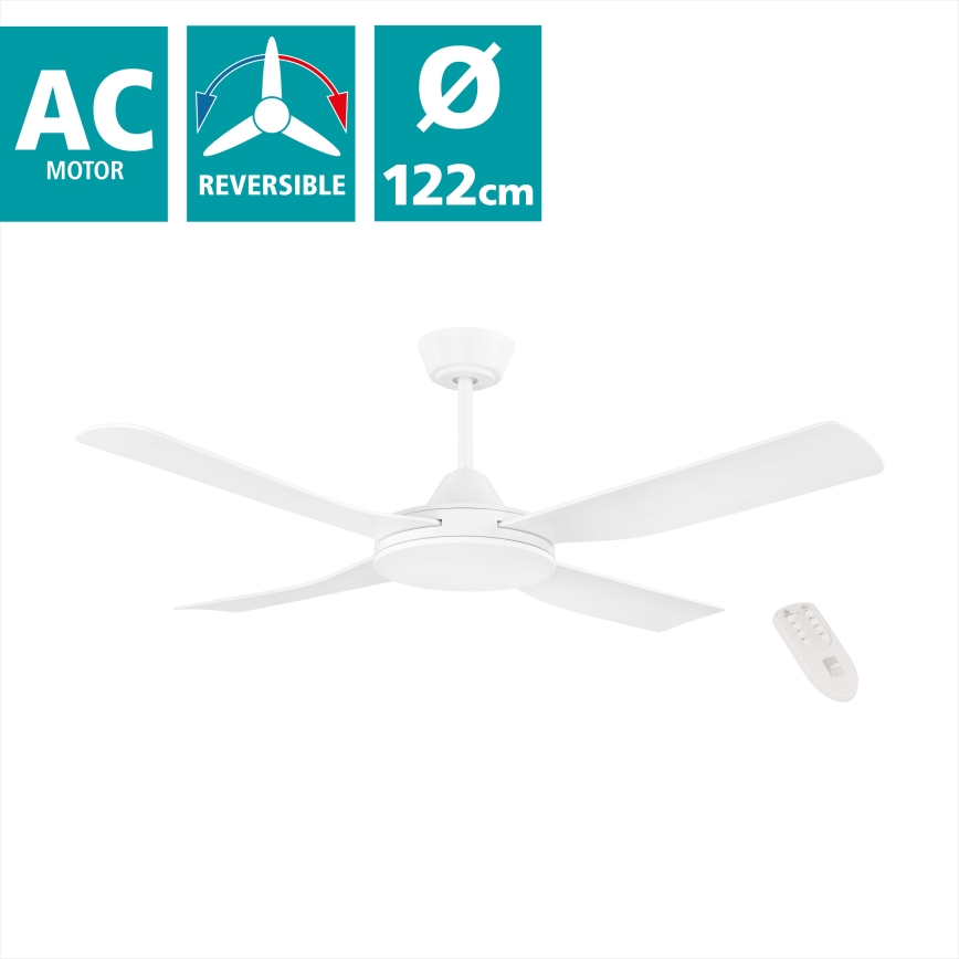 Eglo - Потолочный вентилятор 52W/230V + ДУ, белый