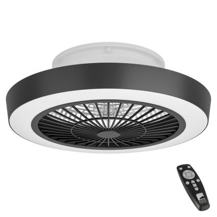 Eglo - Світлодіодний регульований стельовий вентилятор LED/37,8W/230V чорний + дистанційне керування