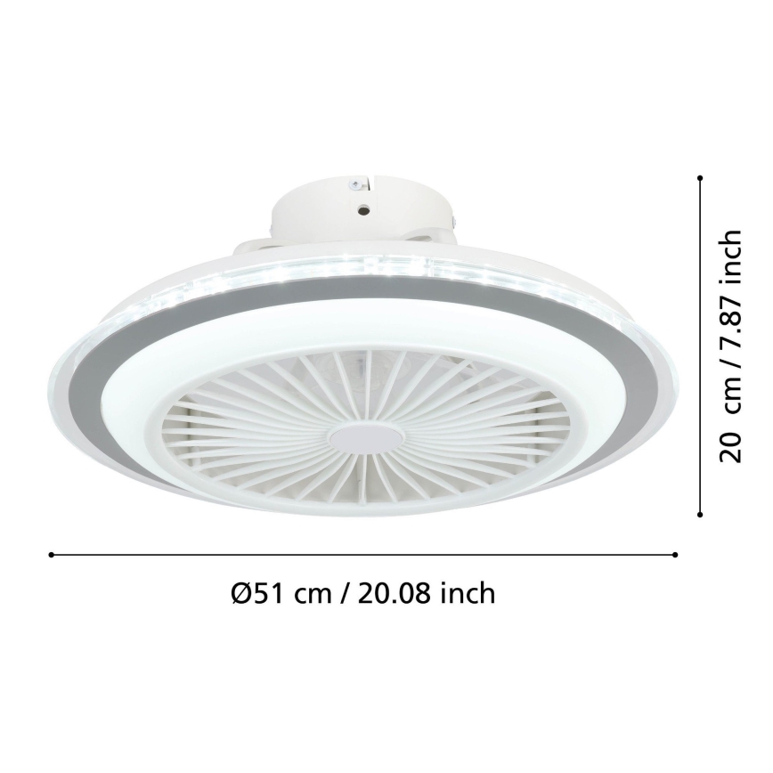 Eglo - Светодиодный потолочный вентилятор с регулированием яркости LED/25,5W/230V белый/серый 2700-6500K + дистанционное управление