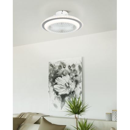 Eglo - Світлодіодний стельовий вентилятор з регулюванням яскравості LED/25,5W/230V білий/сірий 2700-6500K + пульт дистанційного керування