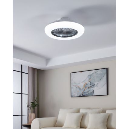Eglo - LED потолочный вентилятор с диммером, 3×LED/12,6 Вт/230 В, 2700–6500K, Ø 55 см, серый, с дистанционным пультом