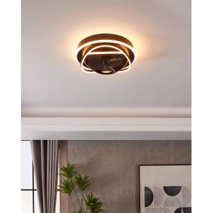 Eglo - LED диммируемый потолочный вентилятор 4xLED/9W/230V 2700-6500K диаметр 50 см чёрный + пульт дистанционного управления