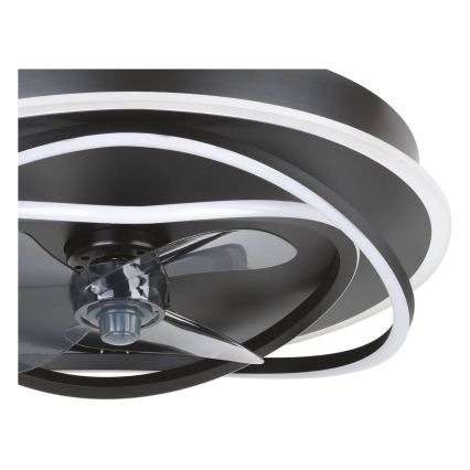 Eglo - LED затемнюваний стельовий вентилятор 4xLED/9W/230V 2700-6500K, діаметр 50 см, чорний + пульт дистанційного керування