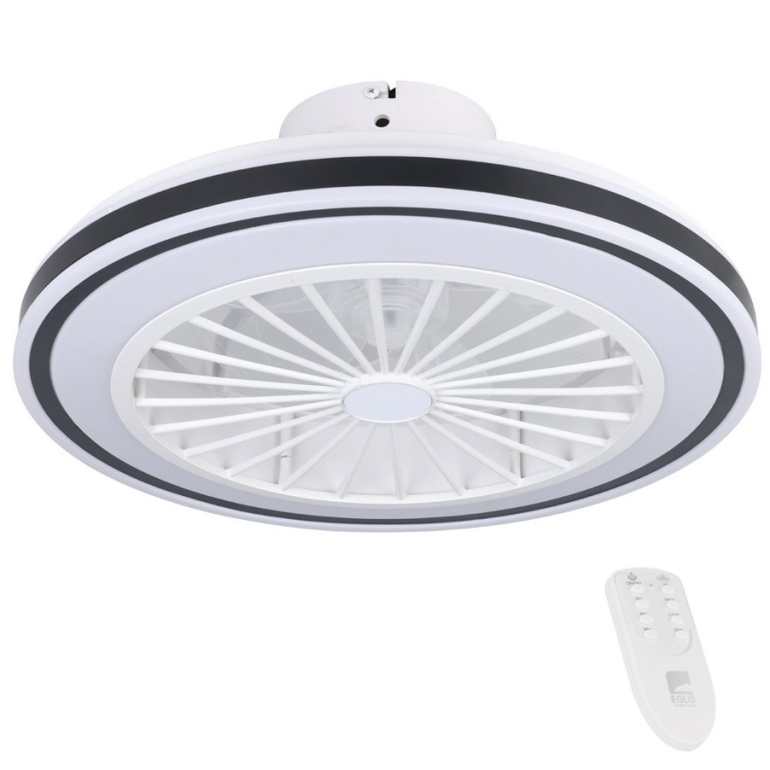 Eglo - Светодиодный потолочный вентилятор с регулированием яркости LED/25,5W/230V белый/черный 2700-6500K + дистанционное управление