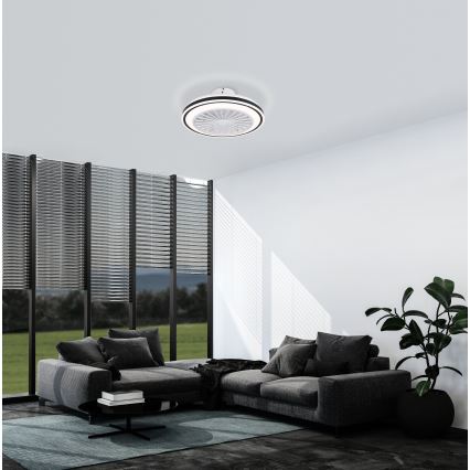 Eglo - Светодиодный потолочный вентилятор с регулированием яркости LED/25,5W/230V белый/черный 2700-6500K + дистанционное управление