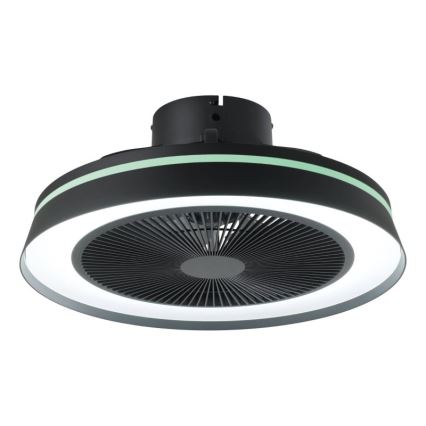 Eglo - диммируемый потолочный вентилятор LED RGBW, 3×LED/8,5 Вт/230 В + LED/6 Вт, 2700–6500 К, диаметр 48 см, чёрный + пульт дистанционного управления