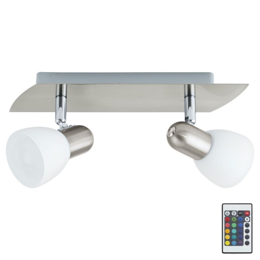 Eglo 35374 - Светодиодный точечный RGB-светильник с регулированием яркости ENEA-C 2xE14/4W/230V + дистанционное управление