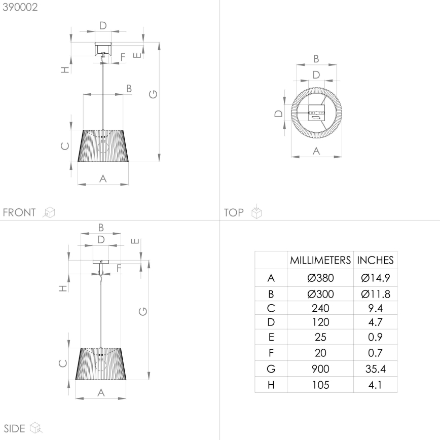 Eglo - Підвісна люстра 1xE27/40W/230V чорний
