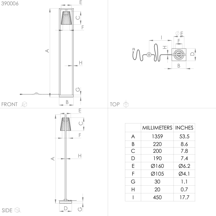Eglo - Торшер 1xE27/40W/230V черный
