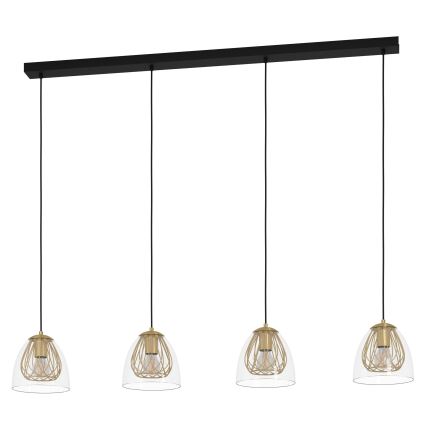Eglo - Подвесная люстра 4xE27/40W/230V золотистый