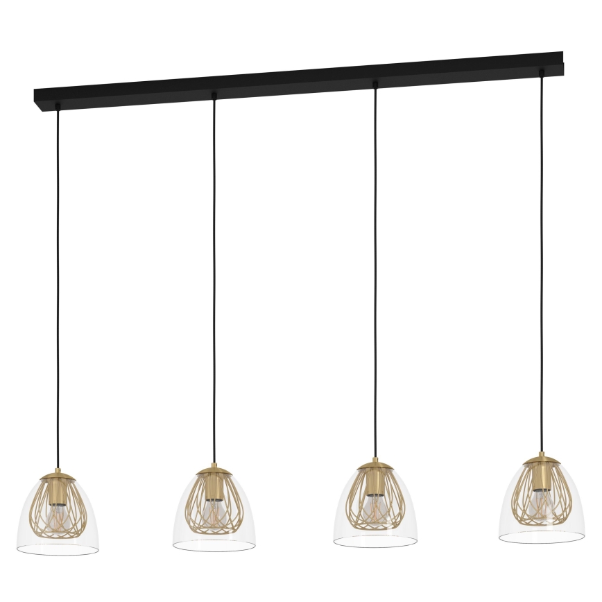 Eglo - Подвесная люстра 4xE27/40W/230V золотистый