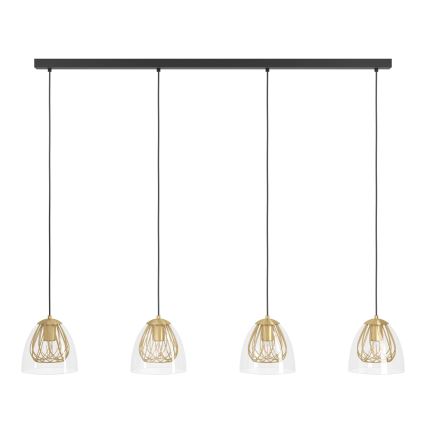 Eglo - Подвесная люстра 4xE27/40W/230V золотистый