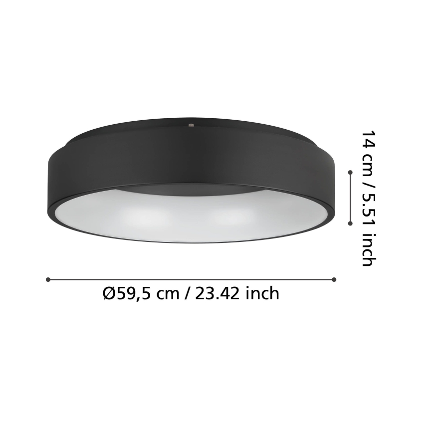 Eglo - Світлодіодний стельовий світильник з регулюванням яскравості LED/35,2W/230V 3000K чорний