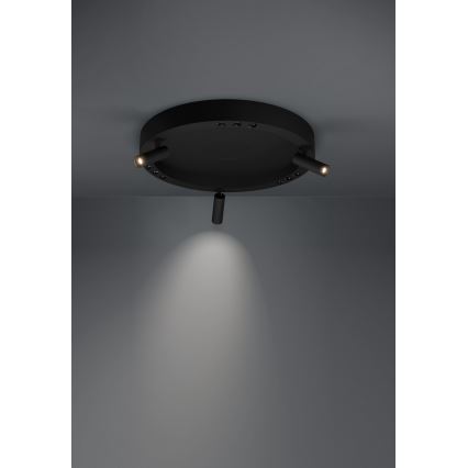 Eglo - Светодиодный потолочный светильник с регулированием яркости 3xLED/8W/230V + 3xLED/8,5W 3000K черная + дистанционное управление